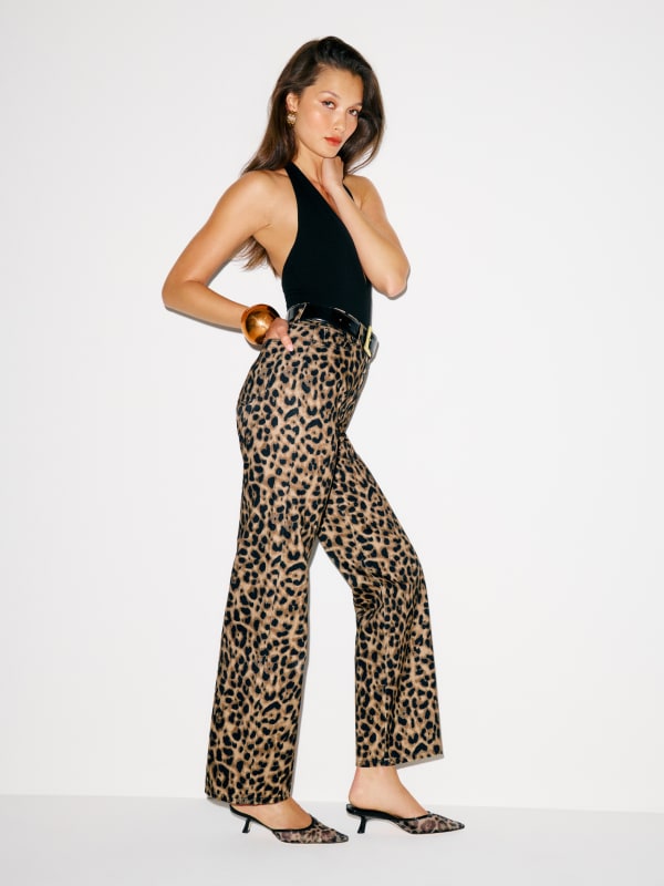 Cary High Rise Slouchy Straight Leg Jeans - Leo